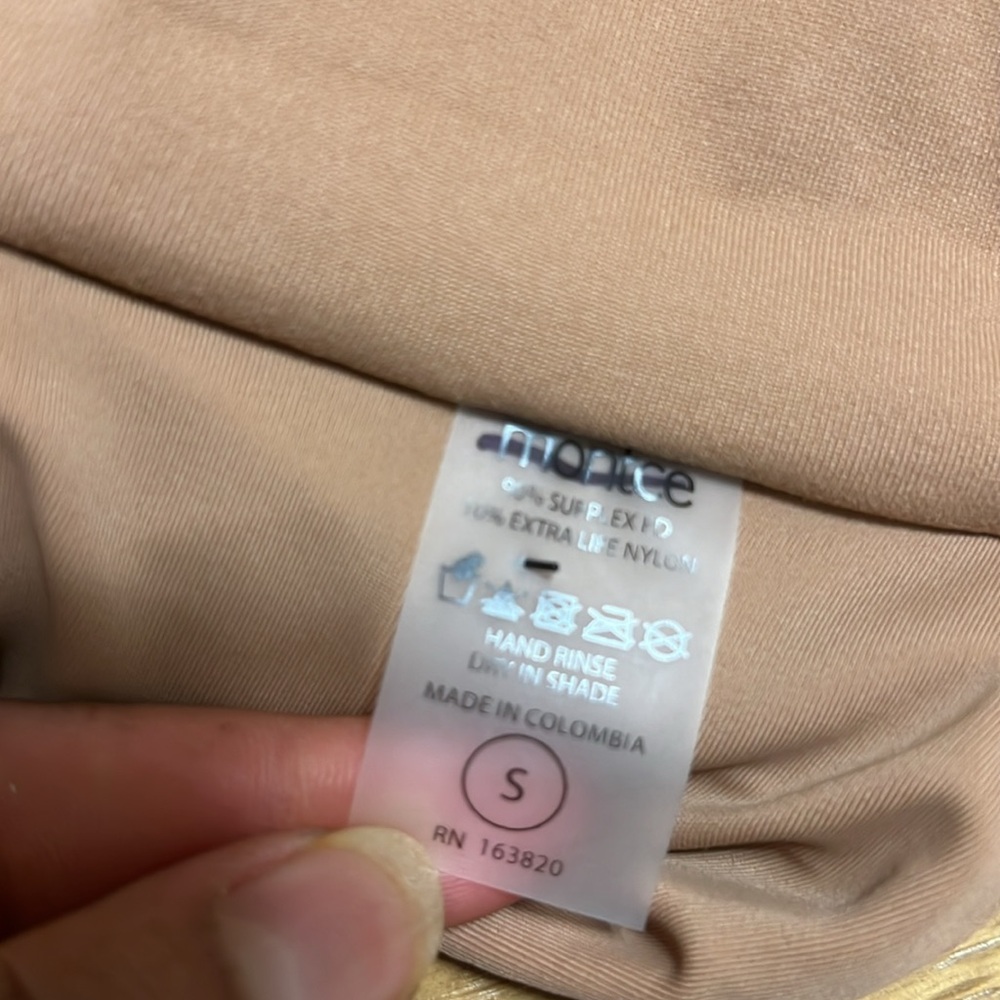 Montce Women's Tan swim bikini top size S NWOT - Picture 5 of 8